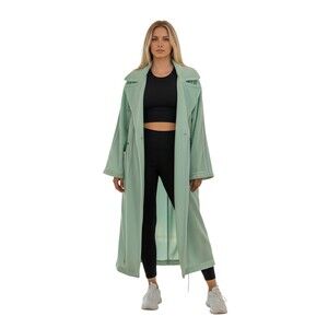 Adidas Ivy Park Women Oversized Mesh Trench Coat Green Size Medium Beyonce